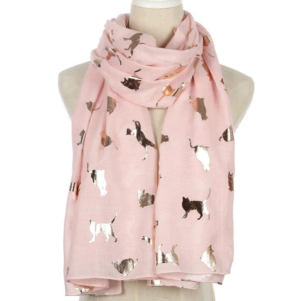 Silver Cat Printed Shawl Scarf, 8 Colors - Just Cats - Gifts for Cat Lovers