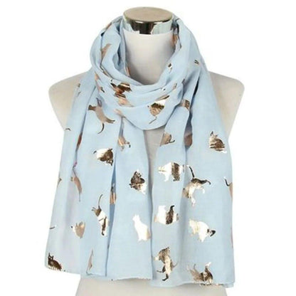 Silver Cat Printed Shawl Scarf, 8 Colors - Just Cats - Gifts for Cat Lovers