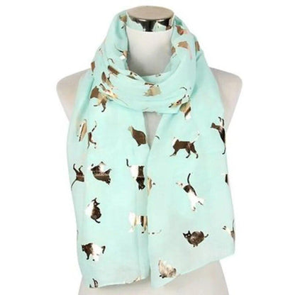 Silver Cat Printed Shawl Scarf, 8 Colors - Just Cats - Gifts for Cat Lovers