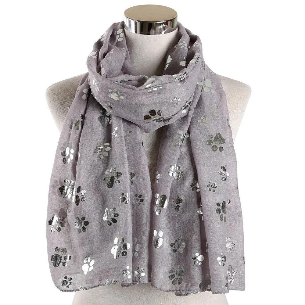 Silver Paw Shawl Scarf, 7 Colors - Just Cats - Gifts for Cat Lovers