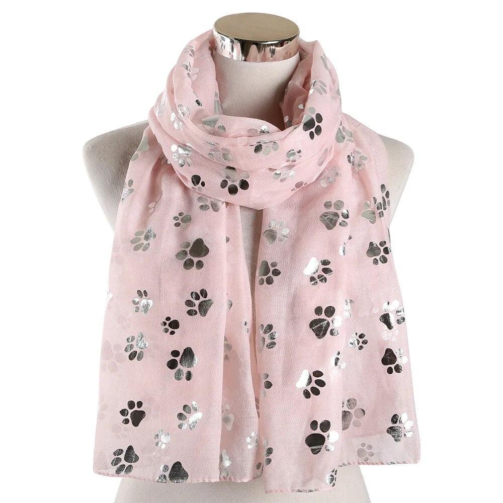 Silver Paw Shawl Scarf, 7 Colors - Just Cats - Gifts for Cat Lovers