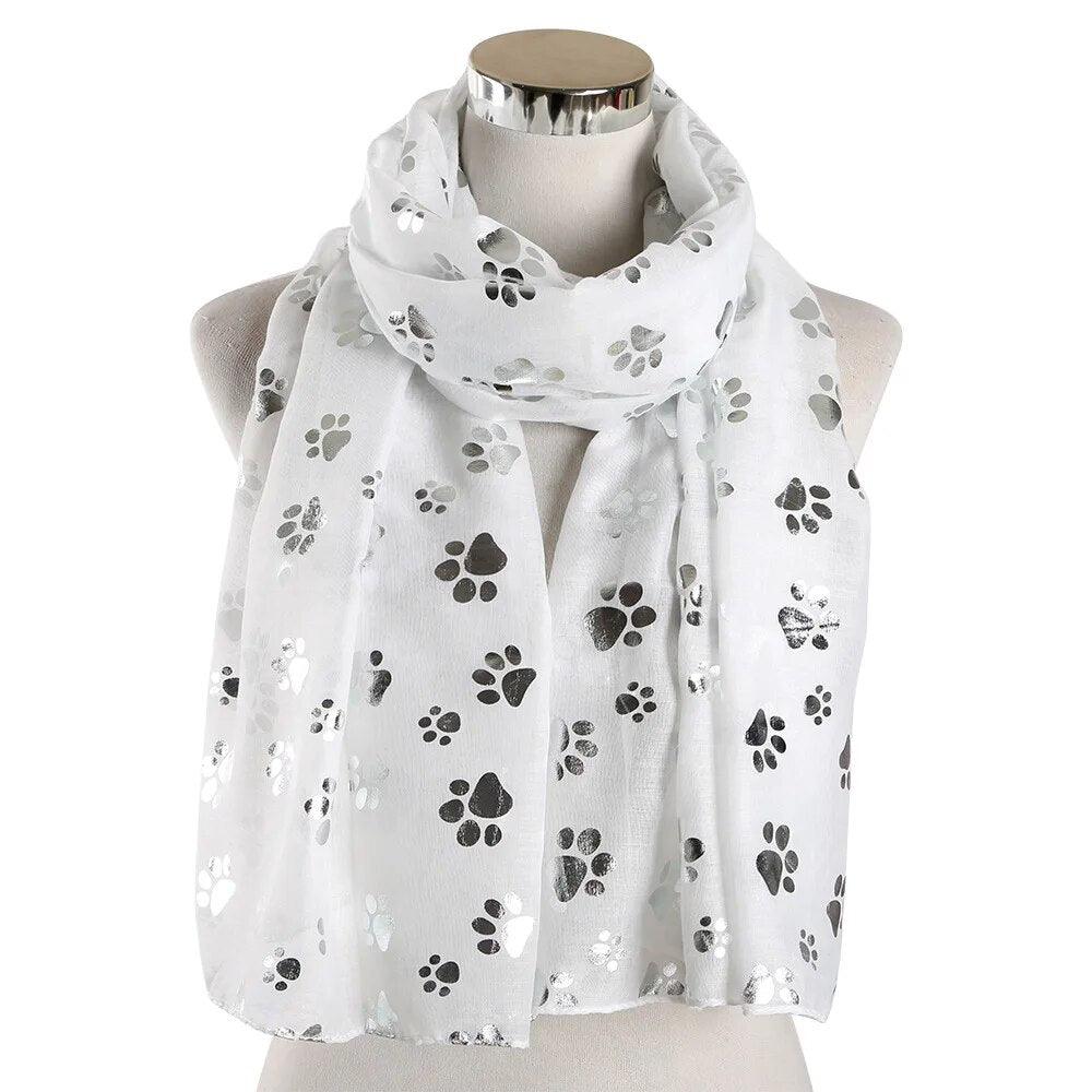 Silver Paw Shawl Scarf, 7 Colors - Just Cats - Gifts for Cat Lovers