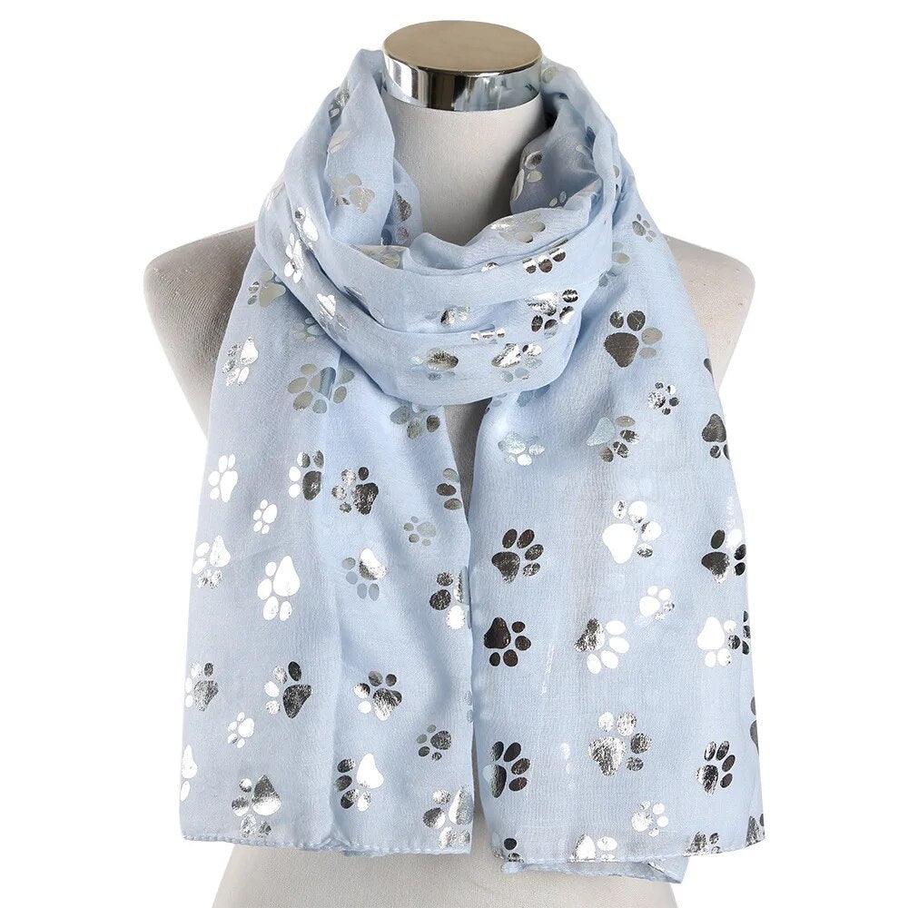 Silver Paw Shawl Scarf, 7 Colors - Just Cats - Gifts for Cat Lovers