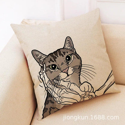 Skeletons and Cat Throw Pillowcase - Just Cats - Gifts for Cat Lovers