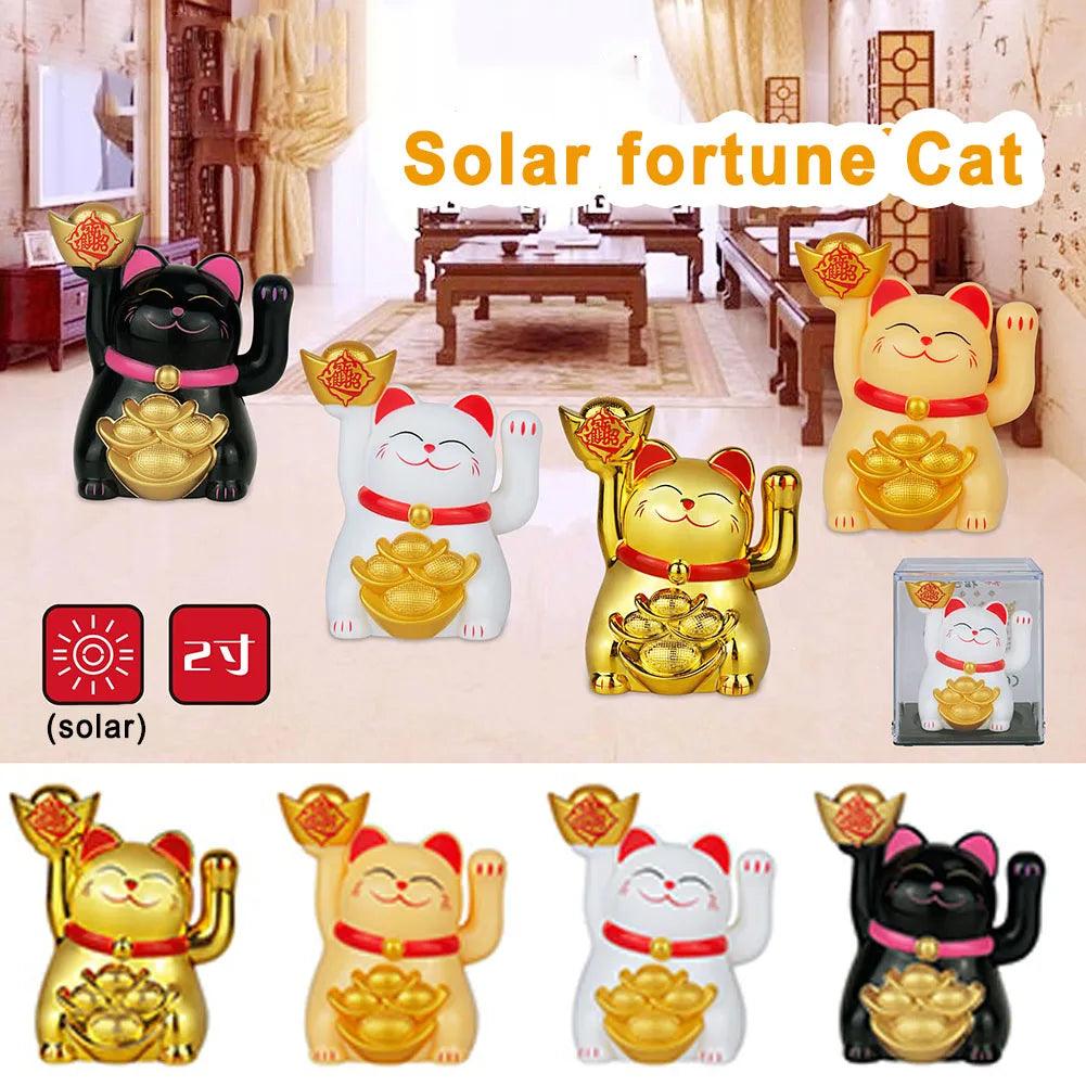 Solar Powered Maneki Neko Lucky Cat, 4 colors - Just Cats - Gifts for Cat Lovers