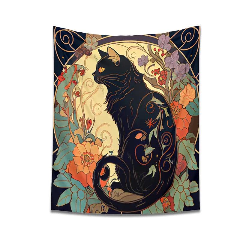 Stained Glass Style Cat Print Tapestry, 4 Styles - Just Cats - Gifts for Cat Lovers