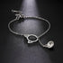 Stainless Steel cat head and Crystal Chain Bracelet - Just Cats - Gifts for Cat Lovers