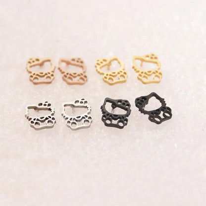 Stainless Steel Hello Kitty Hollow Stud Earrings , 4 Colors - Just Cats - Gifts for Cat Lovers