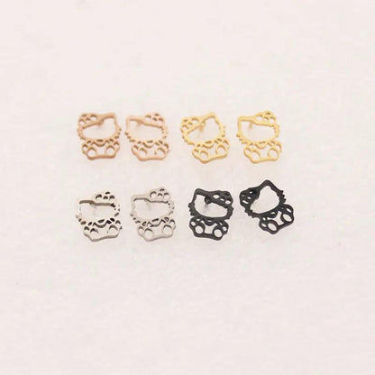 Stainless Steel Hello Kitty Hollow Stud Earrings , 4 Colors - Just Cats - Gifts for Cat Lovers