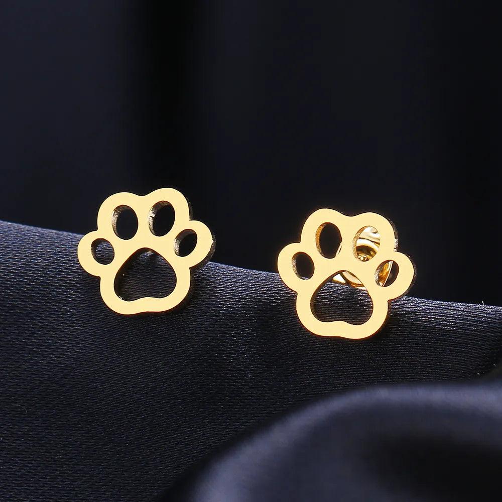 Stainless Steel Paw Earrings - Just Cats - Gifts for Cat Lovers