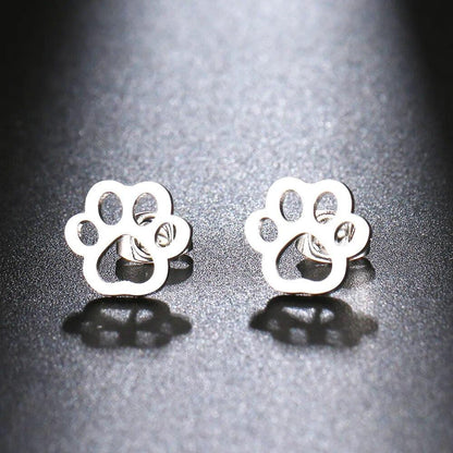 Stainless Steel Paw Earrings - Just Cats - Gifts for Cat Lovers