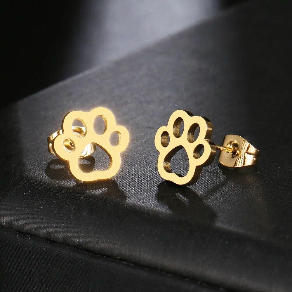 Stainless Steel Paw Earrings - Just Cats - Gifts for Cat Lovers