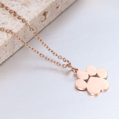 Stainless Steel Paw Pendant Necklace, Gold, Silver, Rose gold - Just Cats - Gifts for Cat Lovers