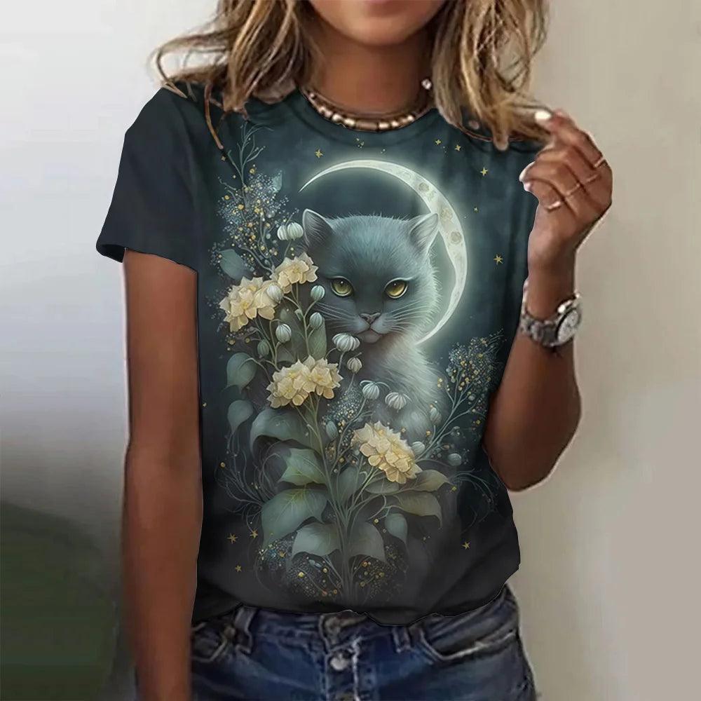 Stunning Color Designed Cat T-shirts, 8 Designs - Just Cats - Gifts for Cat Lovers