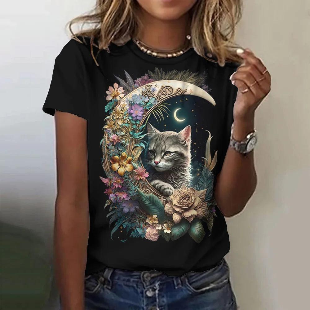 Stunning Color Designed Cat T-shirts, 8 Designs - Just Cats - Gifts for Cat Lovers