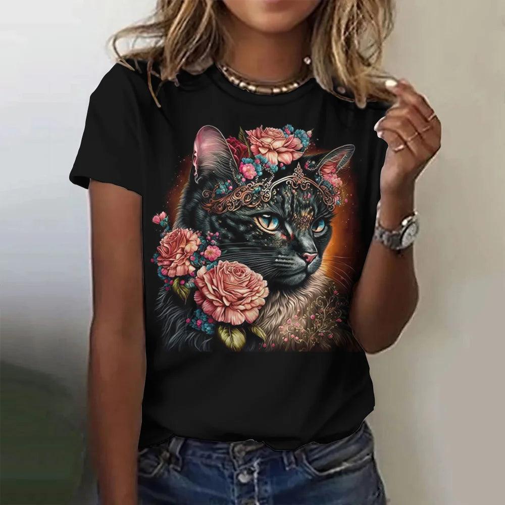 Stunning Color Designed Cat T-shirts, 8 Designs - Just Cats - Gifts for Cat Lovers