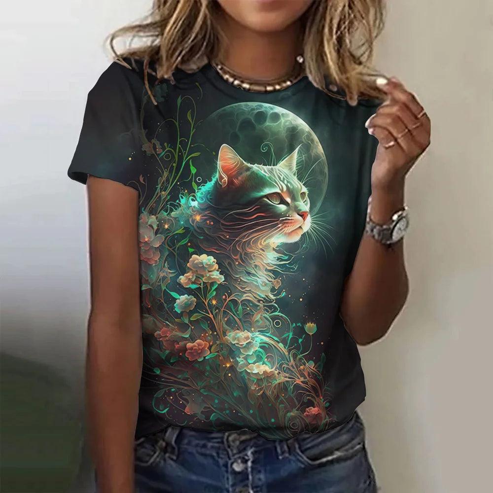 Stunning Color Designed Cat T-shirts, 8 Designs - Just Cats - Gifts for Cat Lovers