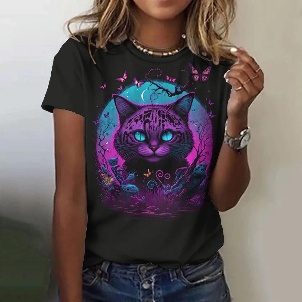 Stunning Color Designed Cat T-shirts, 8 Designs - Just Cats - Gifts for Cat Lovers