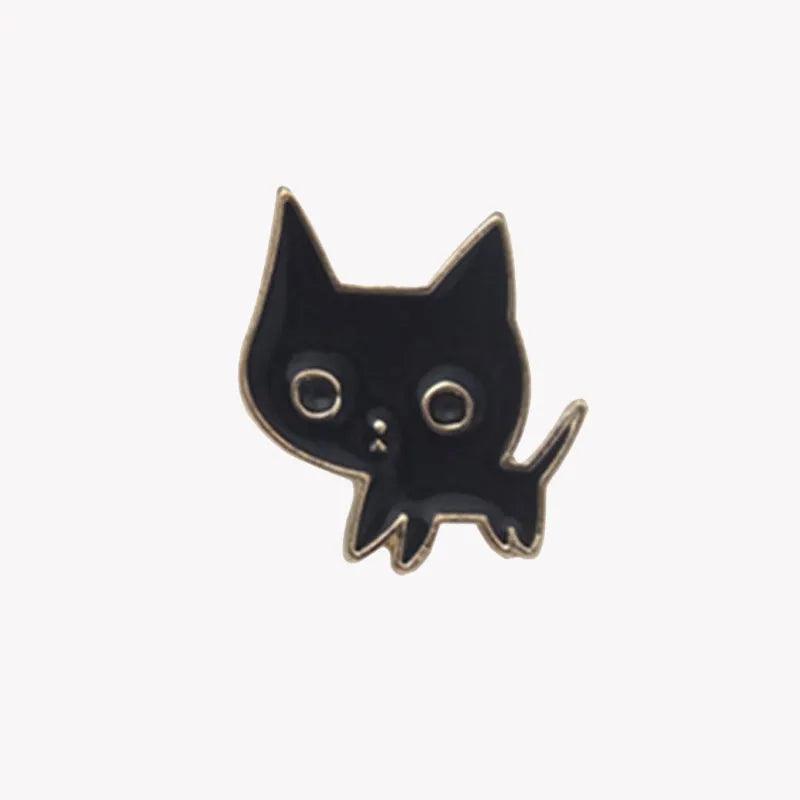 Various Black &amp; White Cartoon Cat Pins, 22 Designs - Just Cats - Gifts for Cat Lovers