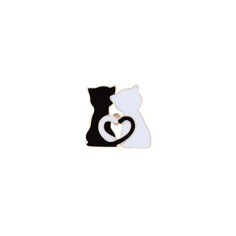 Various Black &amp; White Cartoon Cat Pins, 22 Designs - Just Cats - Gifts for Cat Lovers