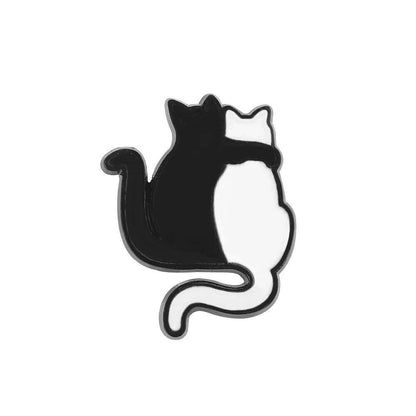 Various Black &amp; White Cartoon Cat Pins, 22 Designs - Just Cats - Gifts for Cat Lovers