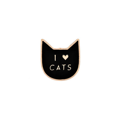 Various Black &amp; White Cartoon Cat Pins, 22 Designs - Just Cats - Gifts for Cat Lovers