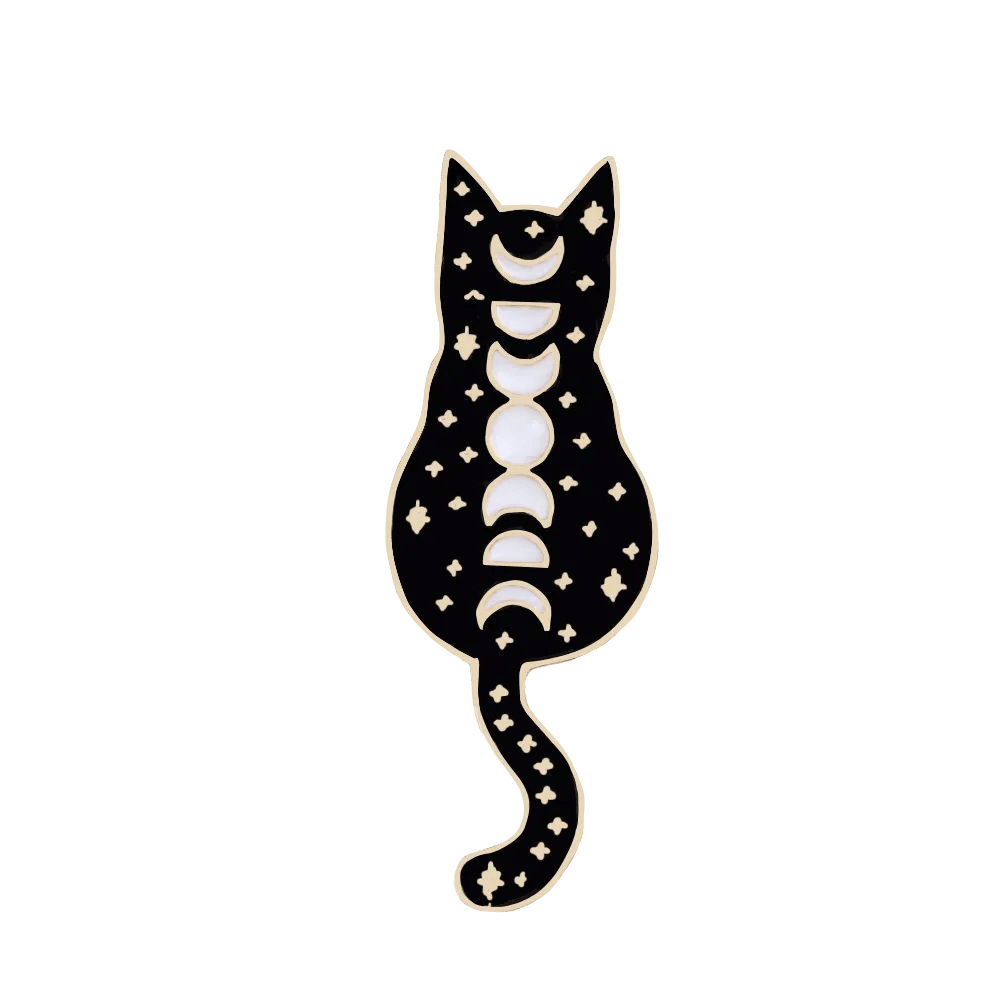 Various Black &amp; White Cartoon Cat Pins, 22 Designs - Just Cats - Gifts for Cat Lovers