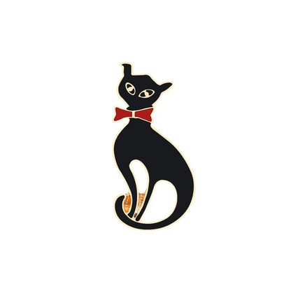 Various Black &amp; White Cartoon Cat Pins, 22 Designs - Just Cats - Gifts for Cat Lovers