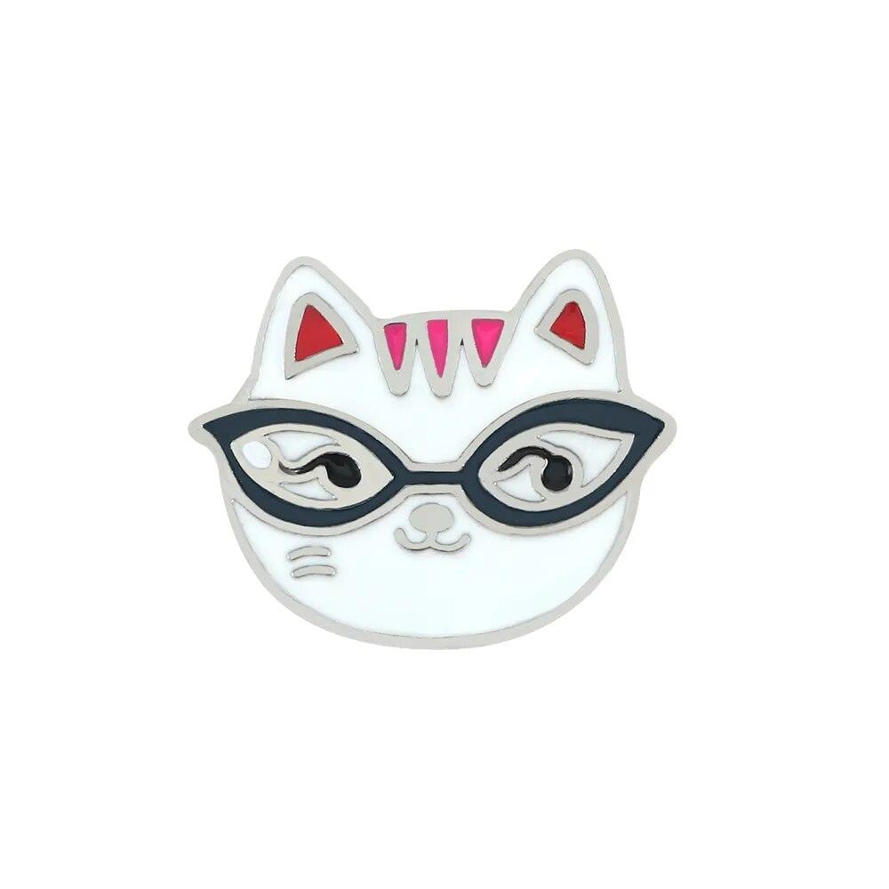 Various Black &amp; White Cartoon Cat Pins, 22 Designs - Just Cats - Gifts for Cat Lovers