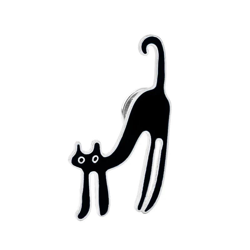 Various Black &amp; White Cartoon Cat Pins, 22 Designs - Just Cats - Gifts for Cat Lovers