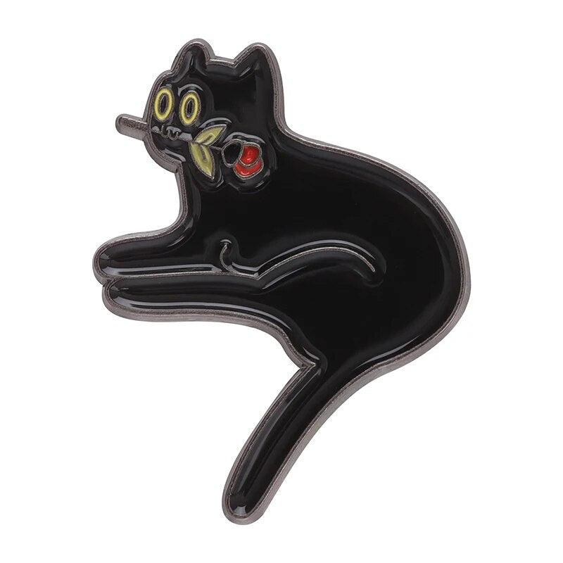 Various Black Cat Pin, 26 Designs - Just Cats - Gifts for Cat Lovers