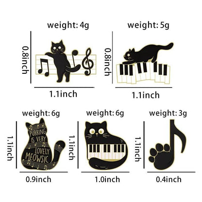 Various Black Cat Pin, 26 Designs - Just Cats - Gifts for Cat Lovers