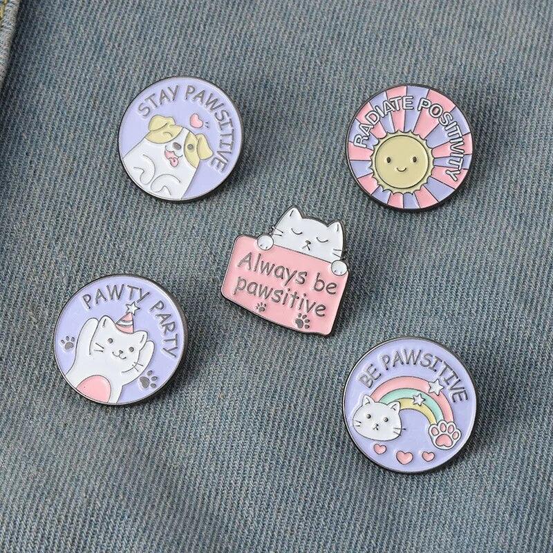 Various Cartoon Cat Pins, 19 Designs - Just Cats - Gifts for Cat Lovers