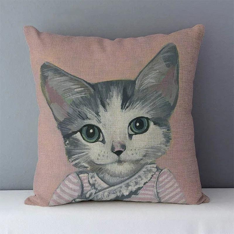 Various Cat Printed Decorative Pillow case, 15 Designs - Just Cats - Gifts for Cat Lovers