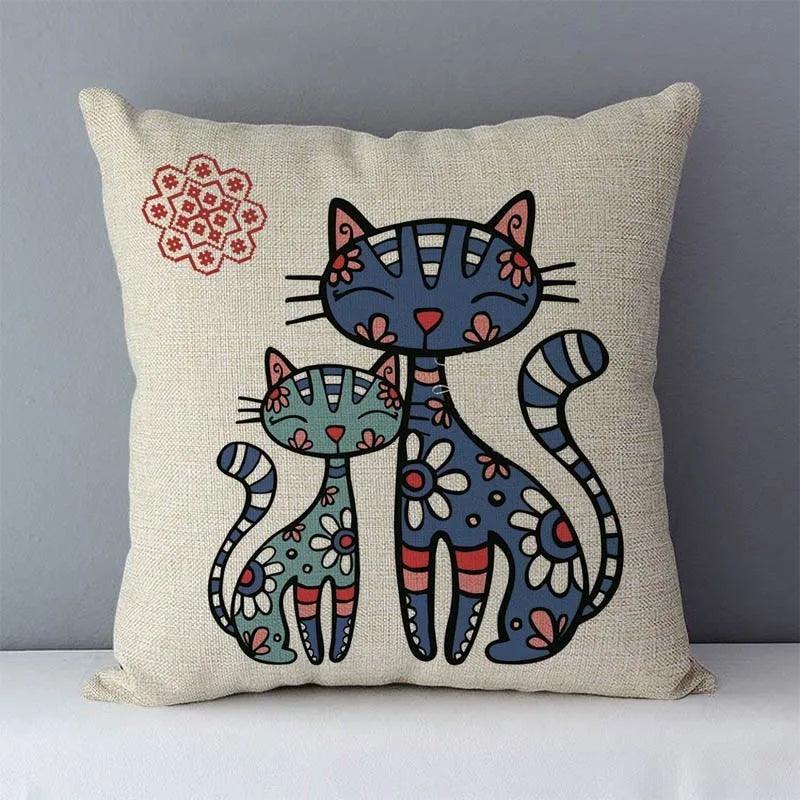 Various Cat Printed Decorative Pillow case, 15 Designs - Just Cats - Gifts for Cat Lovers