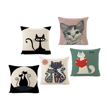 Various Cat Printed Decorative Pillow case, 15 Designs - Just Cats - Gifts for Cat Lovers