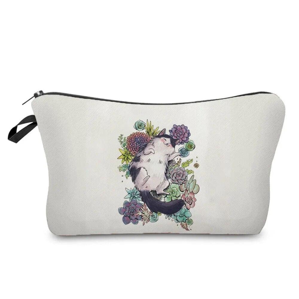 Various Coloful Cat Printed Travel Pouches/Cosmetic bag, 17 Designs - Just Cats - Gifts for Cat Lovers