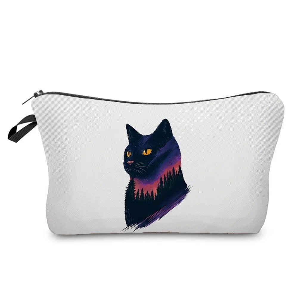 Various Coloful Cat Printed Travel Pouches/Cosmetic bag, 17 Designs - Just Cats - Gifts for Cat Lovers