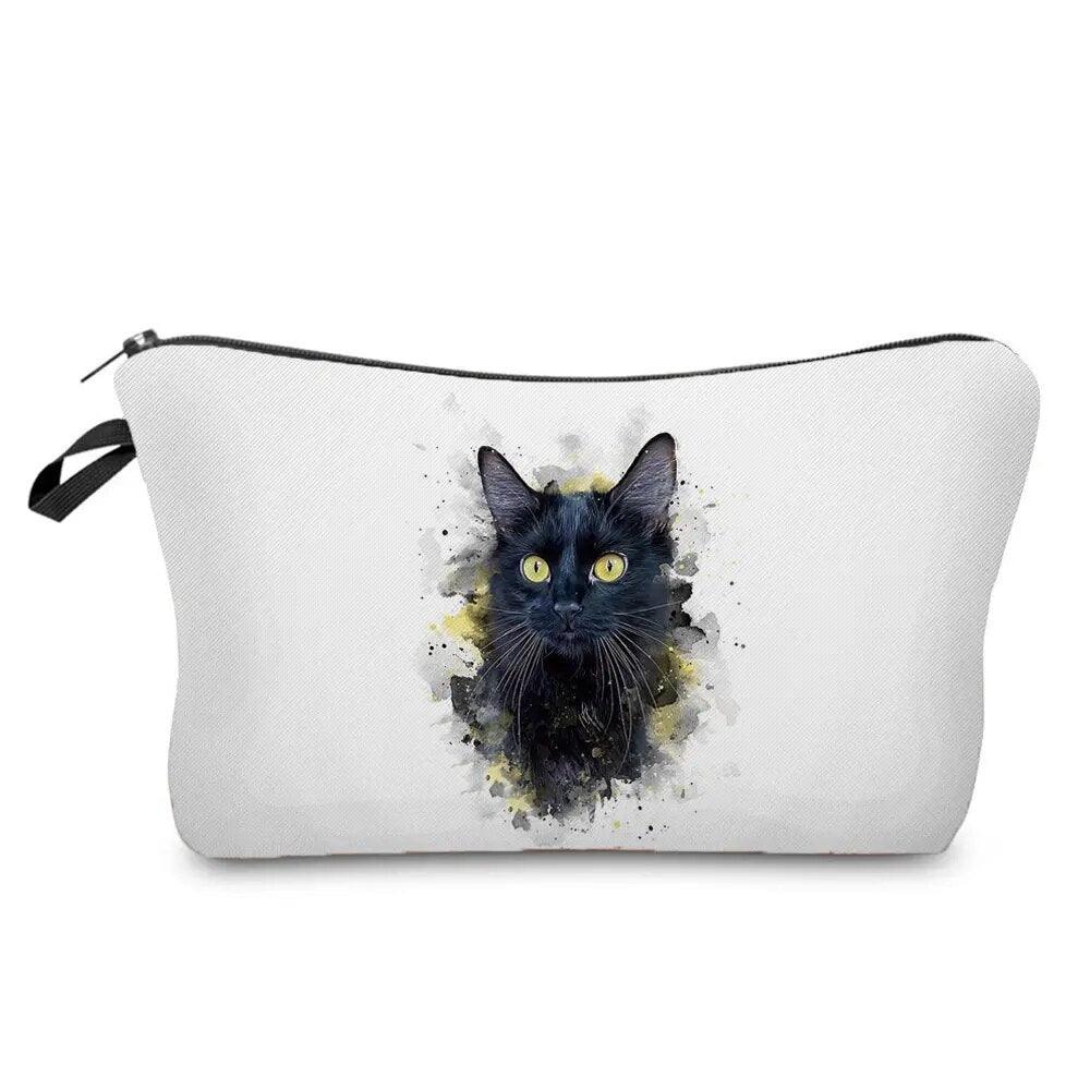 Various Coloful Cat Printed Travel Pouches/Cosmetic bag, 17 Designs - Just Cats - Gifts for Cat Lovers