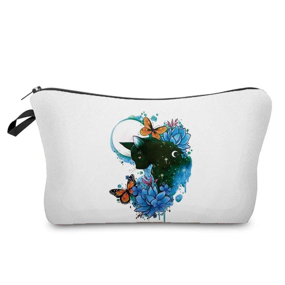 Various Coloful Cat Printed Travel Pouches/Cosmetic bag, 17 Designs - Just Cats - Gifts for Cat Lovers