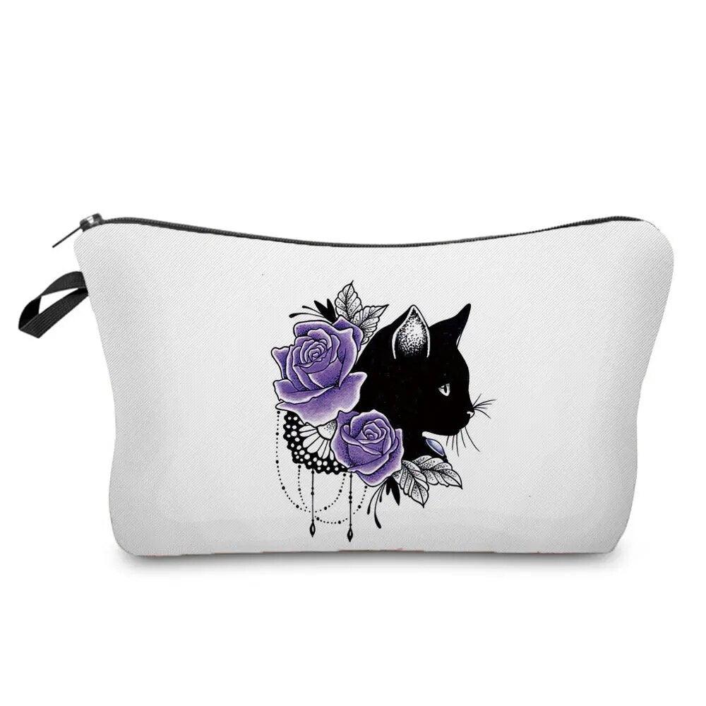 Various Coloful Cat Printed Travel Pouches/Cosmetic bag, 17 Designs - Just Cats - Gifts for Cat Lovers