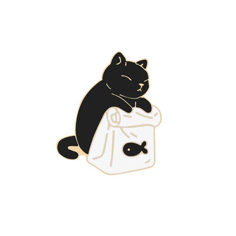 Various Cute Cartoon Cat Pins, 17 Designs - Just Cats - Gifts for Cat Lovers