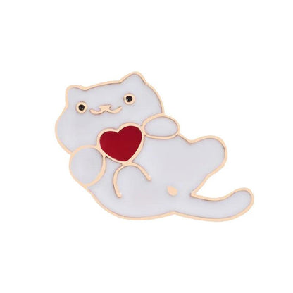 Various Cute Cartoon Cat Pins, 17 Designs - Just Cats - Gifts for Cat Lovers