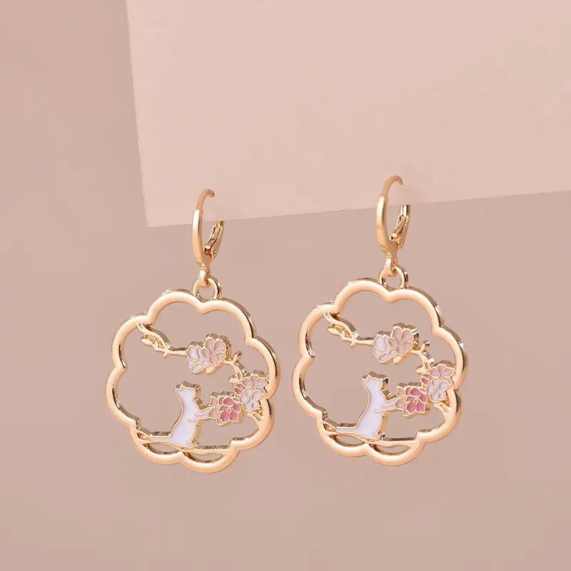 Various Enamel Cat Dangle Earrings, 24 Designs - Just Cats - Gifts for Cat Lovers