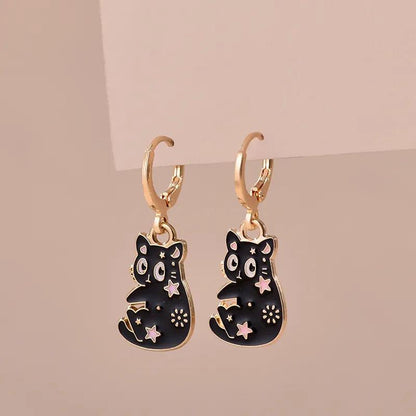 Various Enamel Cat Dangle Earrings, 24 Designs - Just Cats - Gifts for Cat Lovers