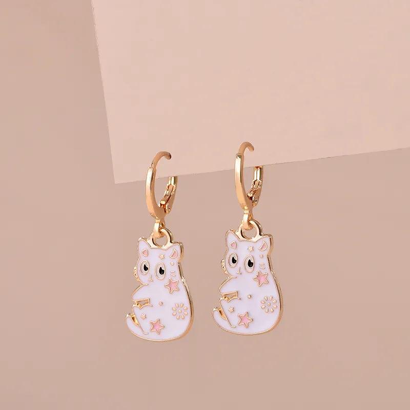 Various Enamel Cat Dangle Earrings, 24 Designs - Just Cats - Gifts for Cat Lovers