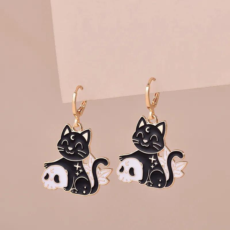 Various Enamel Cat Dangle Earrings, 24 Designs - Just Cats - Gifts for Cat Lovers