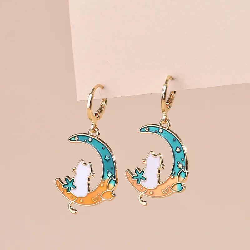 Various Enamel Cat Dangle Earrings, 24 Designs - Just Cats - Gifts for Cat Lovers