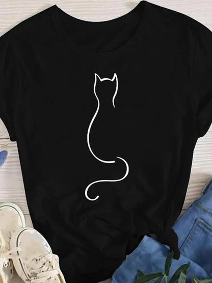 Various Printed Cat T-shirts, 6 Designs, S-4XL - Just Cats - Gifts for Cat Lovers