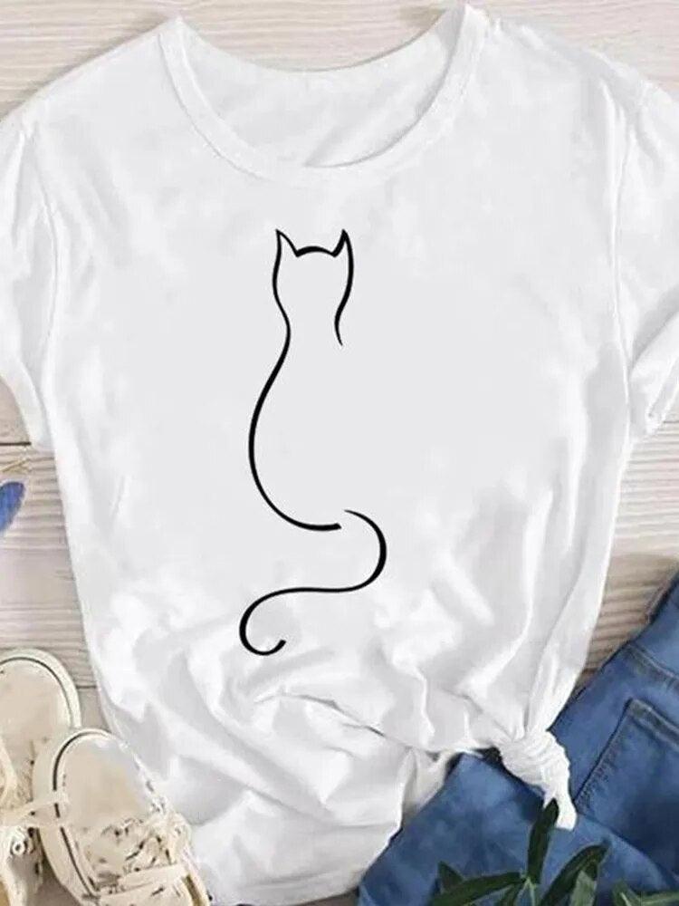 Various Printed Cat T-shirts, 6 Designs, S-4XL - Just Cats - Gifts for Cat Lovers